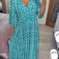 【S-5XL】👗Długa sukienka z nadrukiem w kształcie litery V