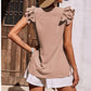 【S-2XL】👚Elastyczny top z falbanką bez rękawów z dekoltem w serek