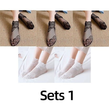 【🔥1 Zestaw 5 par】🧦Skarpety damskie New Fashion Lace