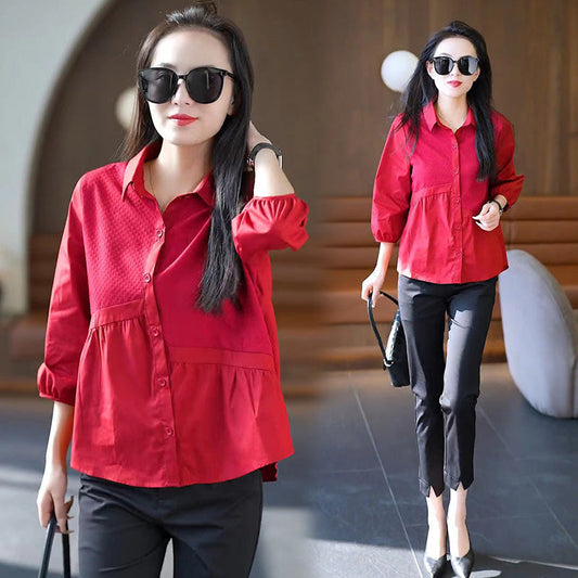 【S-3XL】👚Bluzka z rękawami siedem czwartych