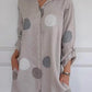 【S-3XL】👗Sukienka koszulowa plus size z kieszeniami i nadrukiem w kropki