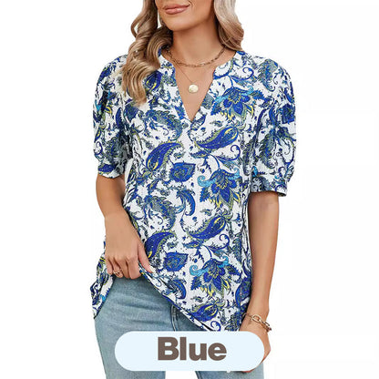 【M-2XL】🌸Damski letni top z nadrukiem V-neck