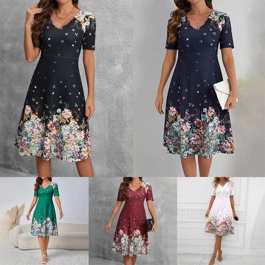 【S-3XL】💐Damska sukienka w kwiaty z dekoltem w kształcie litery V