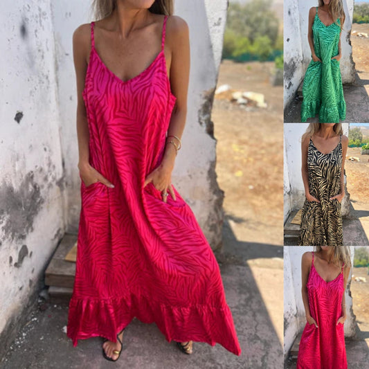 【S-3XL】👗Damskie sukienki na ramiączkach z nadrukiem