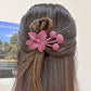 Styling Matte Flower Rhinestone Flat Hair Claw Clips