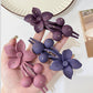 Styling Matte Flower Rhinestone Flat Hair Claw Clips