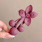 Styling Matte Flower Rhinestone Flat Hair Claw Clips