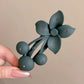 Styling Matte Flower Rhinestone Flat Hair Claw Clips