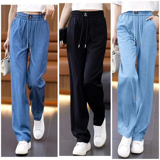 【S-3XL】👖Casualowe spodnie z prostymi nogawkami z wysokim stanem