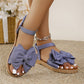 【EU 36-43】🎀Damskie modne płaskie sandały z kokardą