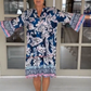 【S-3XL】💐Damska swobodna sukienka z dekoltem V w kwiatowy print