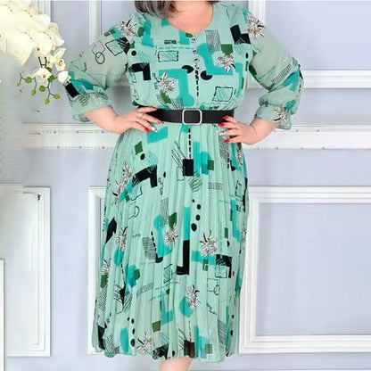 【S-4XL】🌺Plisowana sukienka damska z paskiem