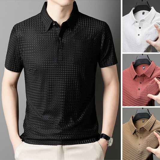 【M-2XL】👕Męska teksturowana koszula z krótkim rękawem