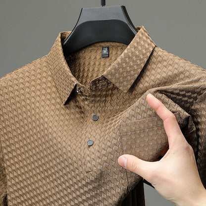 【M-2XL】👕Męska teksturowana koszula z krótkim rękawem