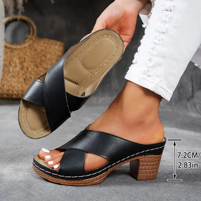 【EU 36-43】👡Sandały damskie na wysokim obcasie