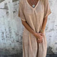 【M-3XL】🌿Lniana sukienka w jednolitym kolorze