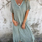 【M-3XL】🌿Lniana sukienka w jednolitym kolorze