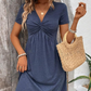 【S-2XL】👗Sukienka damska z krótkim rękawem V-neck