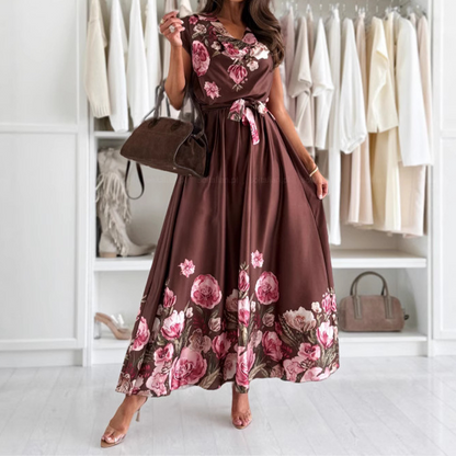【S-2XL】🌺Elegancka sukienka z nadrukiem z dekoltem w serek