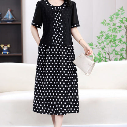 【XL-3XL】💞Dwuczęściowa sukienka w symulowane kropki