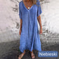 【M-3XL】🌿Lniana sukienka w jednolitym kolorze