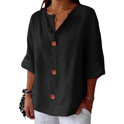 【S-4XL】👚Damski luźny top z bawełny i lnu