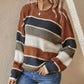 【S-XL】💞Damska luźna bluzka w paski z długim rękawem