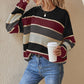 【S-XL】💞Damska luźna bluzka w paski z długim rękawem