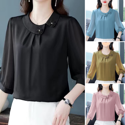 【M-4XL】🌺Elegancka bluzka damska o luźnym kroju z rękawami 3/4
