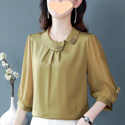 【M-4XL】🌺Elegancka bluzka damska o luźnym kroju z rękawami 3/4