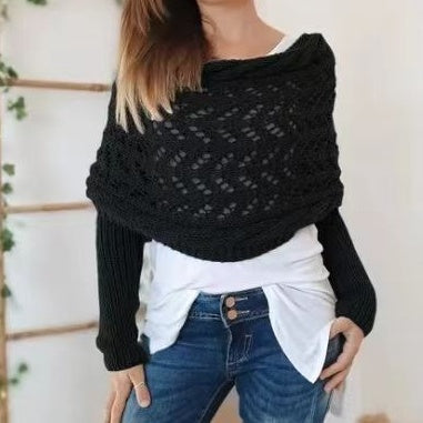 👚Ażurowy szal skręcony
