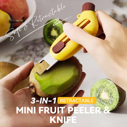 【💯1+1 gratis】🍎3 w 1 – wysuwana mini obieraczka do owoców i nóż