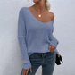 【S-XL】💖Wdzięczny, luźny top z dzianiny z dekoltem w szpic
