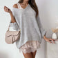 【S-XL】💞Luźny sweter damski z dekoltem w serek