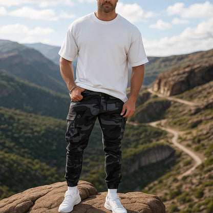 Spodnie robocze z kamuflażem do użytku na zewnątrz