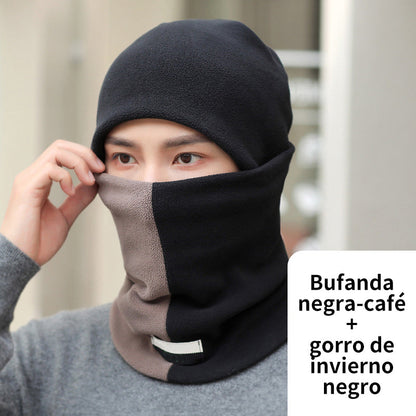 🔥Gorro de invierno con forro cálido y bufanda para el cuello