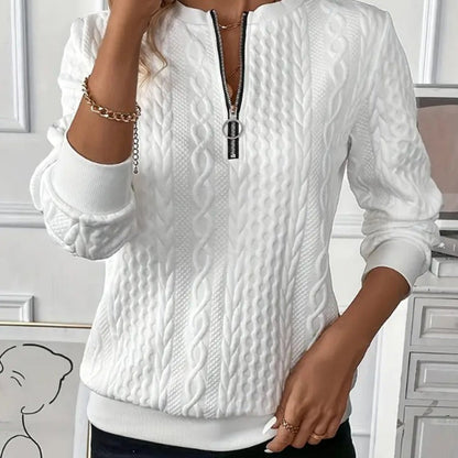 【S-2XL】🌹Damska bluza z półsuwakiem i wzorem żakardowym