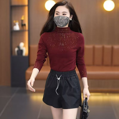 【M-4XL】🥀Koszulka damska z półwysokim kołnierzem