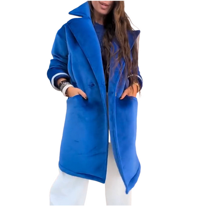 【S-3XL】🧥Damska dwurzędowa długa zimowa kurtka z klapami