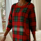 【S-5XL】👗Damska sukienka w szkocką kratę z długim rękawem