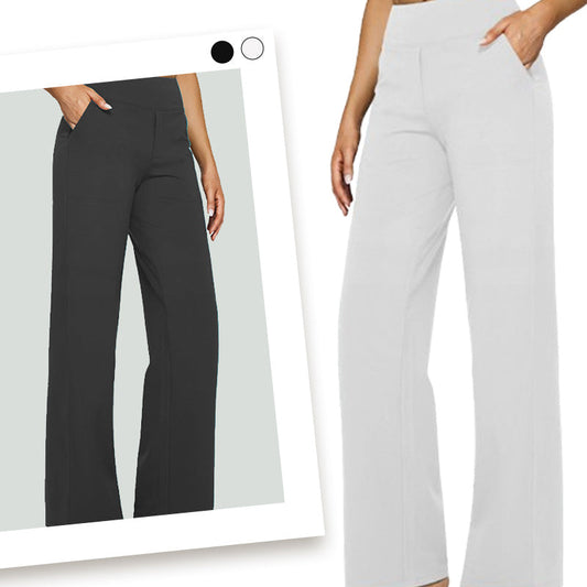 【S-2XL】💕Damskie spodnie z wysokim stanem, elastyczne, z szerokimi nogawkami