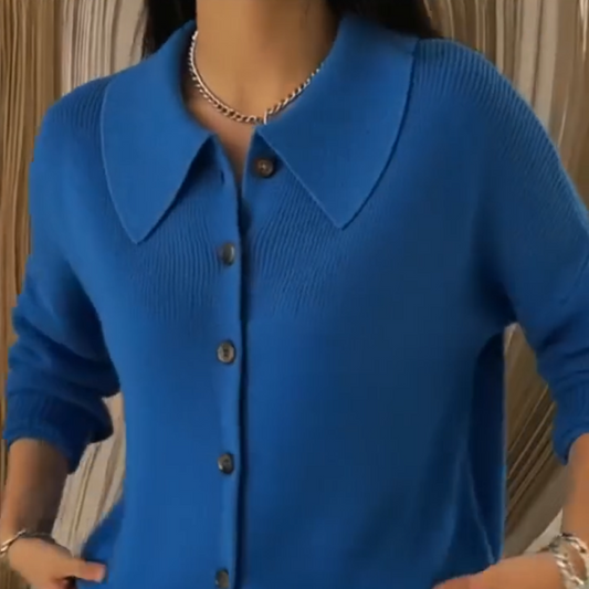 【S-3XL】💕Damska swobodna dzianinowa kurtka z prążkowanym kołnierzem