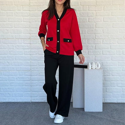 【S-3XL】🌺Dwuczęściowy zestaw damski w stylu casualowym z kolorowymi blokami