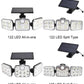 Solarna lampa ścienna z trzema głowicami