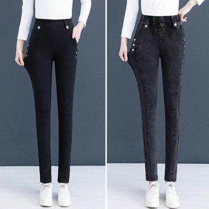 【Płatność za pobraniem】✨Pluszowe jeansy skinny dla kobiet