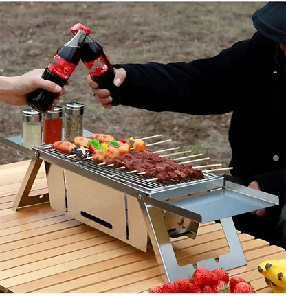 🎉Zimowa wyprzedaż 40% taniej🔥Przenośny składany grill kempingowy ze stali nierdzewnej