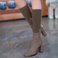 🥳Zimowa wyprzedaż 40% taniej👢Modne dzianinowe botki na wysokim obcasie dla kobiet