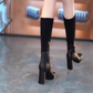 🥳Zimowa wyprzedaż 40% taniej👢Modne dzianinowe botki na wysokim obcasie dla kobiet