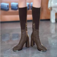 🥳Zimowa wyprzedaż 40% taniej👢Modne dzianinowe botki na wysokim obcasie dla kobiet
